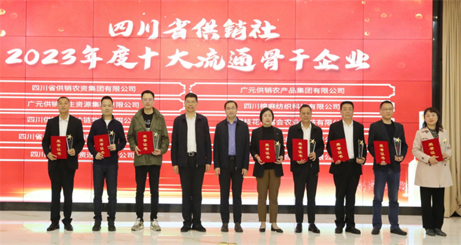 四川省棉麻集團(tuán)有限公司相關(guān)單位和個(gè)人榮獲四川省供銷社“2023年度十大流通骨干企業(yè)、最美供銷人”榮譽(yù)獎(jiǎng)項(xiàng)